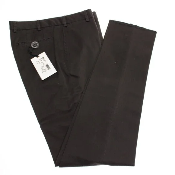 Hiltl NWT Chinos / Casual Pants Size 48 32 US Parma In Solid Gray Cotton Blend